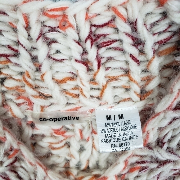 Urban Outfitters COOPERATIVE Colorful Chunky Knit Wool Blend Sweater Sz M - Picture 5 of 5